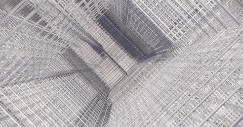 3D BIM model of reinforcement framework of the building Ilustración de archivo