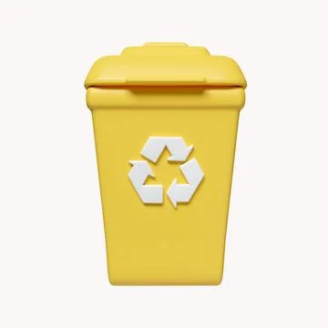 3d bin Recycle for save the earth and keep environment plastic. icon isolated on Stock Illustration