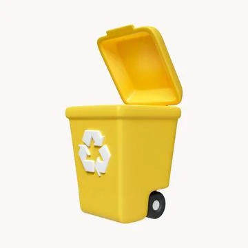 3d bin Recycle for save the earth and keep environment plastic. icon isolated on Stock Illustration