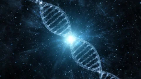 3d binary code and dna chain rotation Stock-Footage 318675108