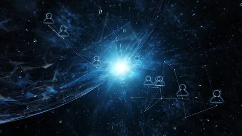 3d binary code cyberspace with digital people icons animation Stock Footage 341150350