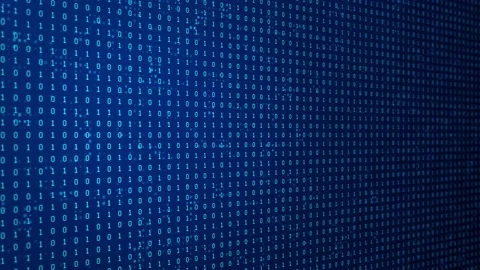 3d Binary code with digits moving on screen, Concept of digital age. Algorithm. Stock Footage 166802874
