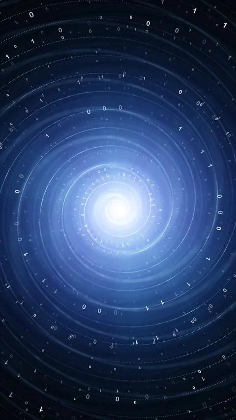 3d binary code rotation computer network loop vertical animation Stock Footage 347510015
