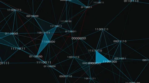 3D Binary Data Network Stock Footage 90307128