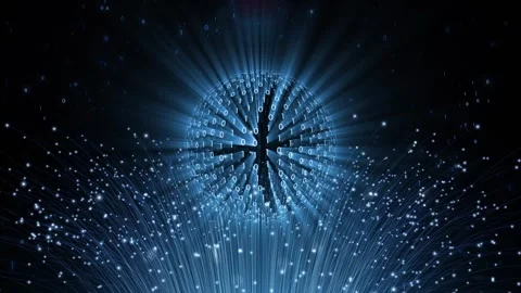 3d binary numbers data sphere loop rotation cyber space 動画素材 344142029