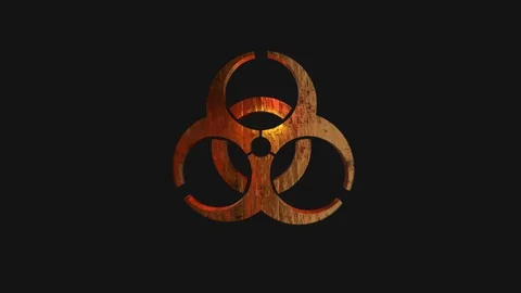 3D Biohazard Icon Seamless Loop with Alpha Channel Video stock 126429461
