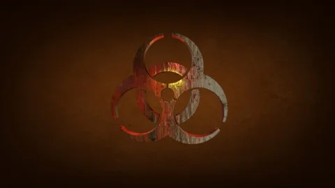 3D Biohazard Icon Spinning Video stock 126429188