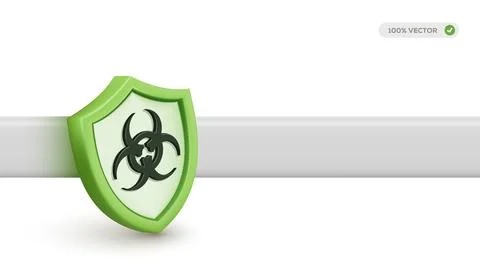 3d biohazard shield symbol warning sign for protection and safety measures 스톡 일러스트