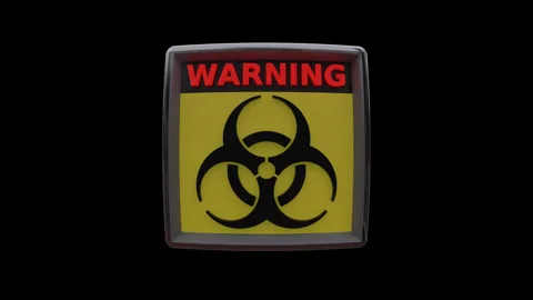 3D Biohazard Warning Sign Stock Footage 131985435