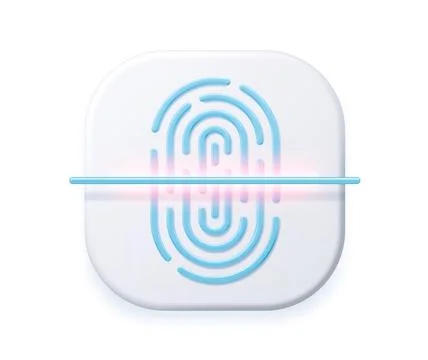 3d biometric fingerprint. high-tech scanner 库存插图