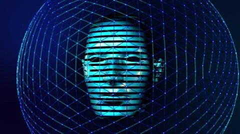 3D Biometric identification scan concept.Future recognition technology image Illustrazione stock