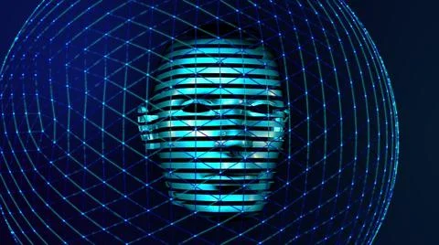 3D Biometric identification scan concept.Future recognition technology image Illustrazione stock