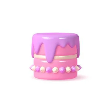 3d birthday cake. Stock-Illustration