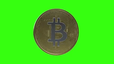 3D Bitcoin Appear and Spinning Green Screen Background 스톡 동영상 303380812