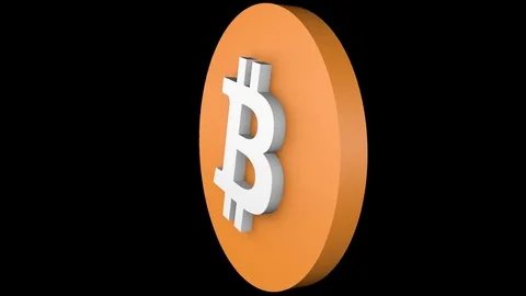 3D Bitcoin Bitcoin Logo Animation Alpha Key Crypto Coin Money Paid Trade Stock Footage 77735242