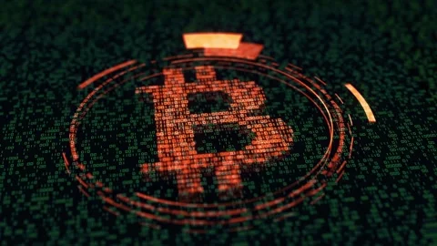 3D Bitcoin Cryptocurrency on Computer Motherboard Stock Footage 296043242