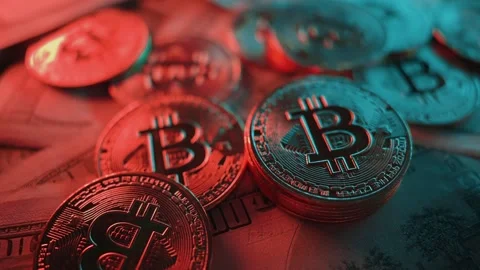 3D Bitcoin Cryptocurrency on Computer Motherboard Stock Footage 296044070