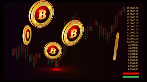 3d bitcoin cryptocurrency falling down illustration green screen background Stock Footage 273708729