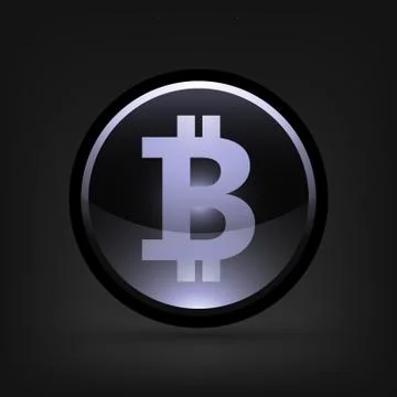 3d Bitcoin currency button. Vector illustration. Stock Illustration