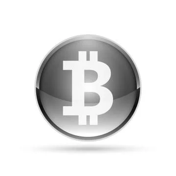 3d Bitcoin currency button. Vector illustration. Illustrazione stock