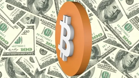 3D Bitcoin Dollars Bitcoin Logo Animation Key Crypto Coin Money Gain Paid Trade Stock Footage 77729069