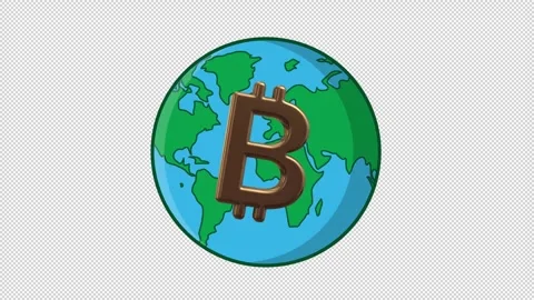 3D Bitcoin Globe Symbol Animation Stock Footage 341748504