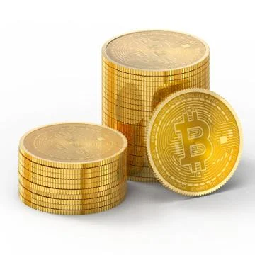 3D Bitcoin isolated on white background with clipping path. Stock Photos