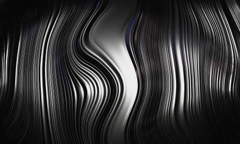 3D black, abstract, metallic texture or background with swirls Stock Illustration