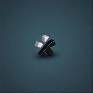 3D black and white character from a font set, vector illustration Stock Illustration