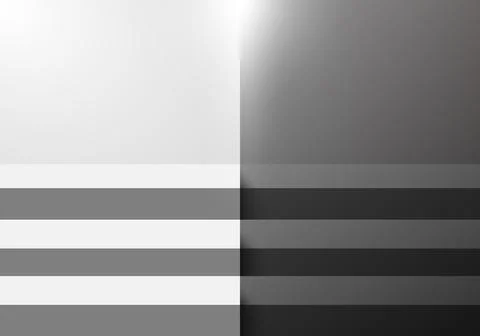 3D black and white step stair studio room blank background with lighting for Stock Illustration