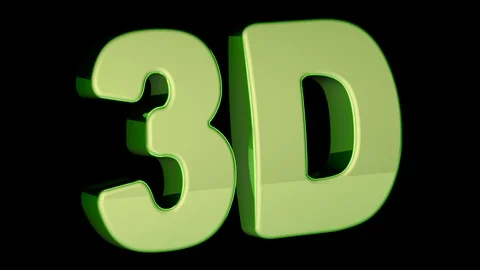 "3D" in the black background. Footage has 4K resolution Stock Footage 98865254