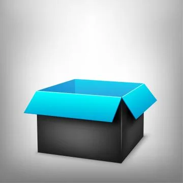 3D black blue box Stock Illustration