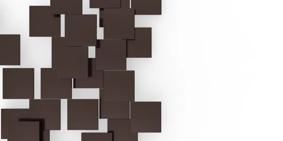 3D black brown plane Cubes groupd stairs puzzle isolated on white background Illustrazione stock
