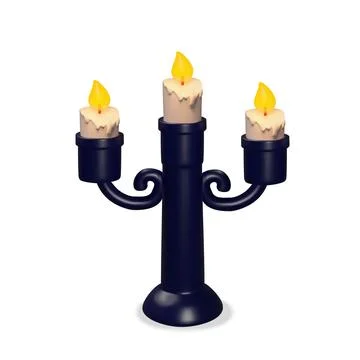 3D black candelabra Stock Illustration