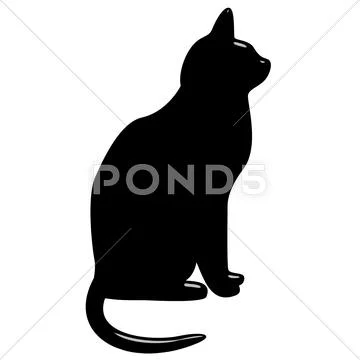 3D Black Cat Stock Illustration