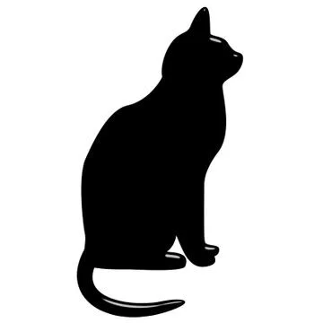 3D Black Cat Stock Illustration