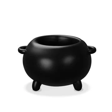 3D black cauldron Stock Illustration