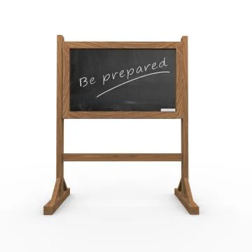 3d black chalkboard be prepared Illustrazione stock