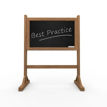 3d black chalkboard best practice Stock Illustration
