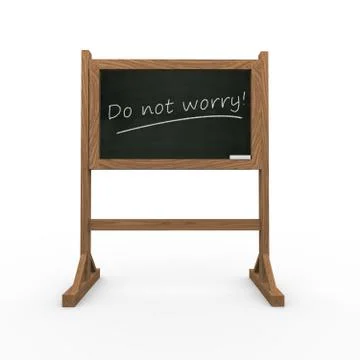 3d black chalkboard don't worry Stock Illustration