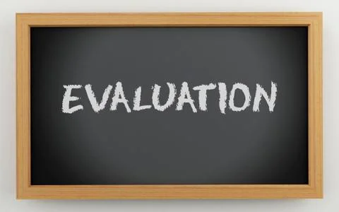 3d Black chalkboard with Evaluation text. Stock Illustration
