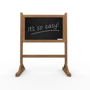 3d black chalkboard it's so easy Stock Illustration