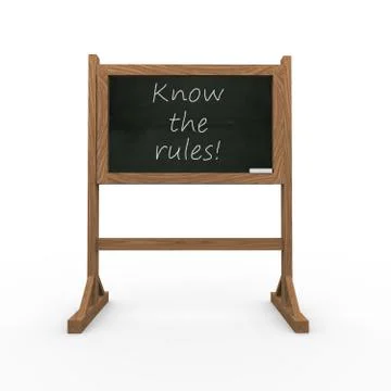 3d black chalkboard know the rules Stock Illustration
