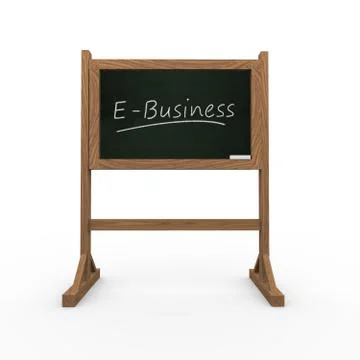 3d black chalkboard word e-business Stock Illustration