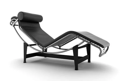 3d black couch isolated on white background Stock Illustration