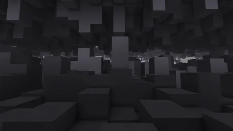 3d black cubes horizontal video loop Stock Footage 122442442