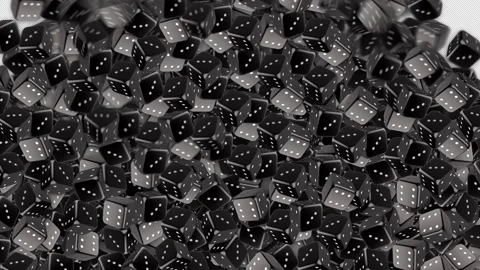 3D Black Dices, Transitions Animation. Alpha Channel. Drag and Drop. Stock Footage 257044386