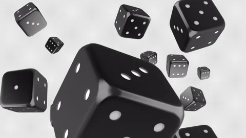 3D Black Dices, Transitions Animation. 3 Items. 4K. Alpha Channel. Stock Footage 258765483