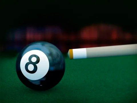 3d black eight pool ball Stock Illustration