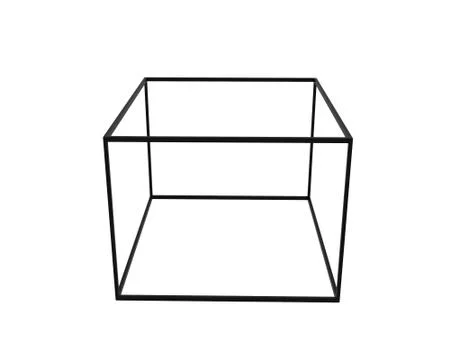 3D Black Empty Box Frame isolated on white background, clipping path inside Stock Illustration